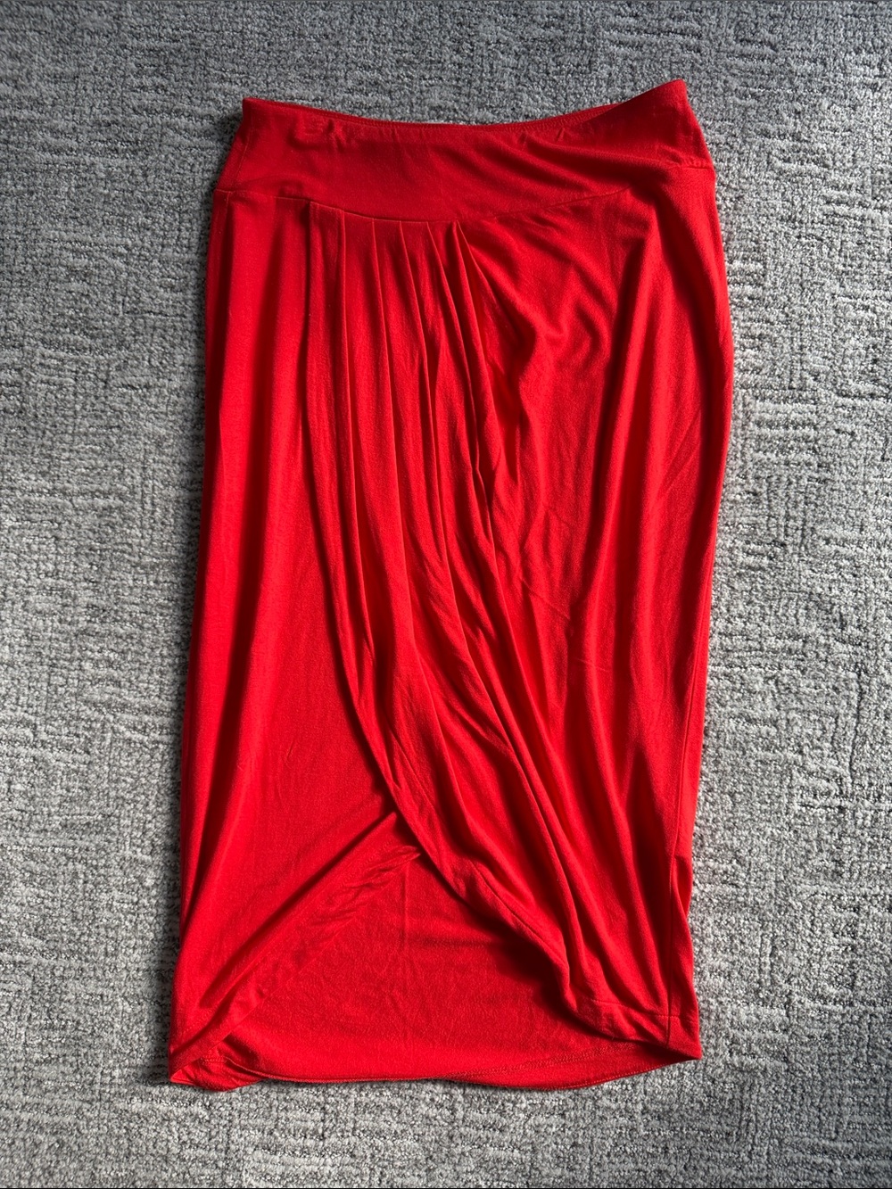 Outback Red Draped Midi Skirt in Bright